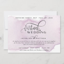 Online virtuele bruiloft, Waterverf Mauve Lavender Save The Date