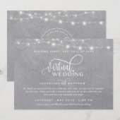 Online virtuele weddenschappen, grijze zilver, Str Save The Date (Voorkant / Achterkant)