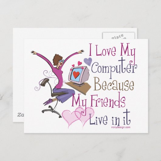 Online vrienden Briefkaarten (Voorkant / Achterkant)