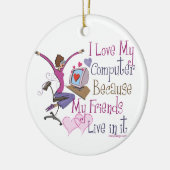 Online vrienden keramisch ornament (Links)