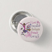 Online vrienden ronde button 3,2 cm (Voorkant /achterkant)