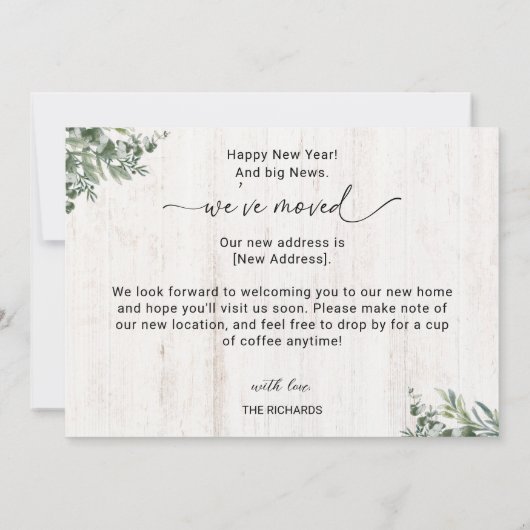 Online We hebben verhuisd naar New Year Moving aan Aankondiging (Achterkant)