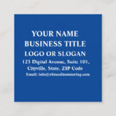 Online Web Developer Social Media Manager Blauw Vierkante Visitekaartje (Achterkant)