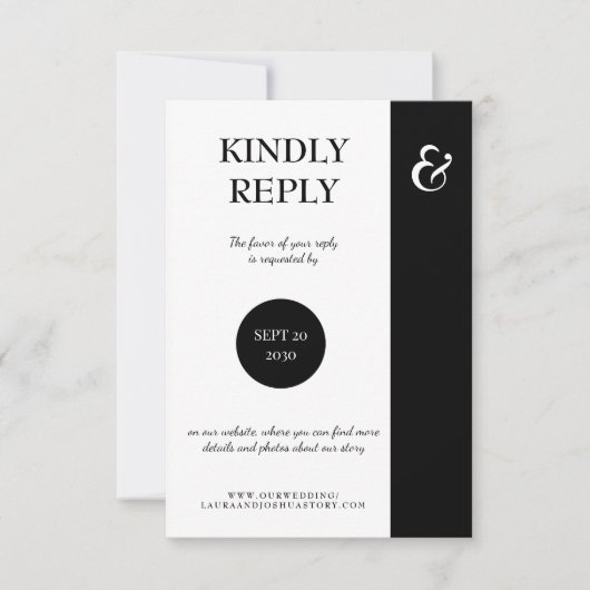 Online website voor moderne typografie bruiloft RSVP kaartje (Voorkant)