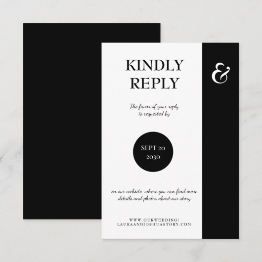 Online website voor moderne typografie bruiloft RSVP kaartje (Voorkant / Achterkant)