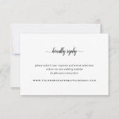 Online website voor zwarte en witte kalligrafie RSVP kaartje (Voorkant)