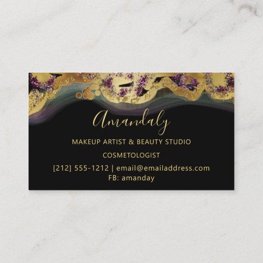 Online winkel Boutique Glitter Gold Paars Black Visitekaartje (Achterkant)