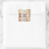 Online winkel QRCode Logo Foto Product Roos Skinny Vierkante Sticker (Tas)