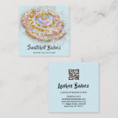 Online winkelen Beautique Holografen Blue QR Code  Vierkante Visitekaartje (Voorkant / Achterkant)