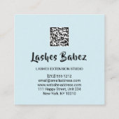 Online winkelen Beautique Holografen Blue QR Code  Vierkante Visitekaartje (Achterkant)