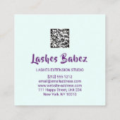 Online winkelen Beauty Studio Roos Blue QR Code Lo Vierkante Visitekaartje (Achterkant)