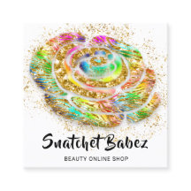 Online winkelen, schoonheidsregenbooggoud QR-code 