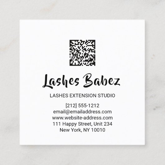 Online winkelen, schoonheidsregenbooggoud QR-code  Vierkante Visitekaartje (Achterkant)