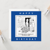 Online winkelen voor bier cartoon kaart (Voorkant / Achterkant in situ)