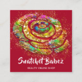 Online winkelplein voor Rode regenboog Goud QR Cod Vierkante Visitekaartje (Voorkant)