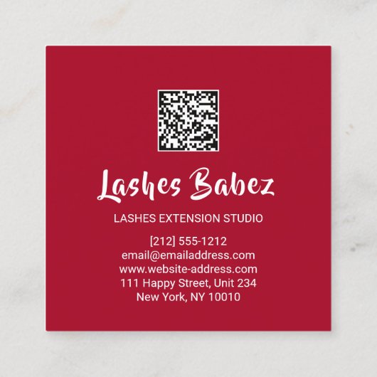 Online winkelplein voor Rode regenboog Goud QR Cod Vierkante Visitekaartje (Achterkant)