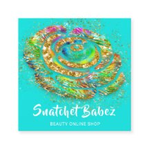 Online Winkelroze Water Gold QR Code Logo