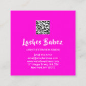 Online Winkelroze Water Gold QR Code Logo Vierkante Visitekaartje (Achterkant)