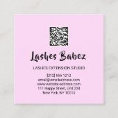 Online winkelStudio Holograaf Roze QR-code Logo Vierkante Visitekaartje (Achterkant)