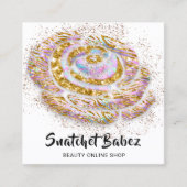 Online winkelStudio Holograaf — Witte QR-code Logo Vierkante Visitekaartje (Voorkant)