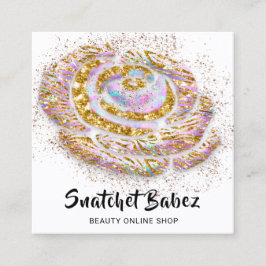 Online winkelStudio Holograaf — Witte QR-code Logo Vierkante Visitekaartje