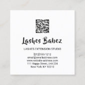 Online winkelStudio Holograaf — Witte QR-code Logo Vierkante Visitekaartje (Achterkant)