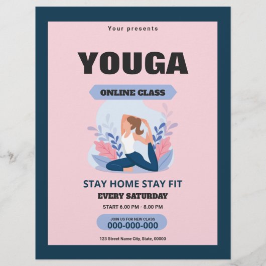 Online Yoga Class Flyer (Voorkant)