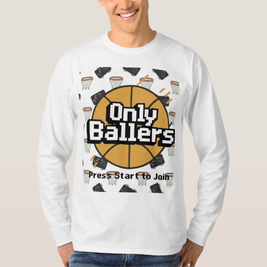 Only Ballers: The Pixel Sport Long Sleeve Tee T-shirt (Voorkant)
