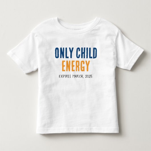 Only Child Energy Zwangerschapsaankondiging Grap Kinder Shirts (Voorkant)