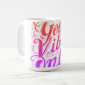 Only Goede Vibes Script Badge Koffiemok (Voorkant links)