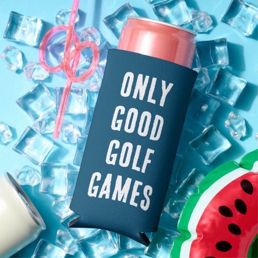"Only Good Golf Games" Grappig citaat - Blauw & Wi Seltzer Blikjeskoeler (Insitu Zomer)