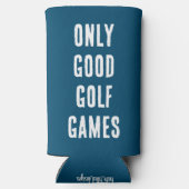 "Only Good Golf Games" Grappig citaat - Blauw & Wi Seltzer Blikjeskoeler (Achterkant)