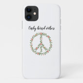 "Only Kind Vibes" Bloemen Vredesbord iPhone Case (Achterkant)