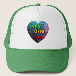 Only One Love – Reggae-Inspired Heart Art Trucker Pet