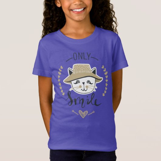 Only Smile Cute Cat T-shirt (Voorkant)