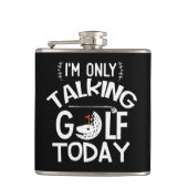 "Only Talk Golf Today" Aangepaste Golf Cadeaufles Heupfles (Voorkant)