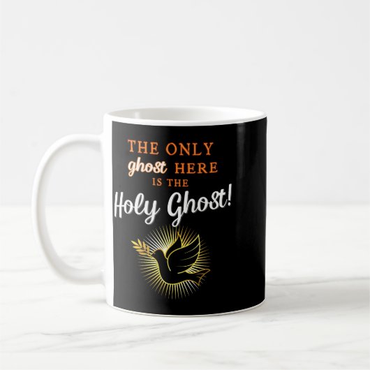 Only The Holy Ghost - Funny Anti Halloween Christi Koffiemok (Links)