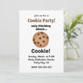 Only Thinking About Cookie Funny Food Party Kaart (Staand voorkant)