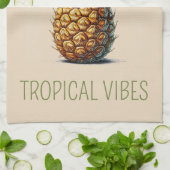 "Only Tropical Vibes" Ananas theedoek (Gevouwen)