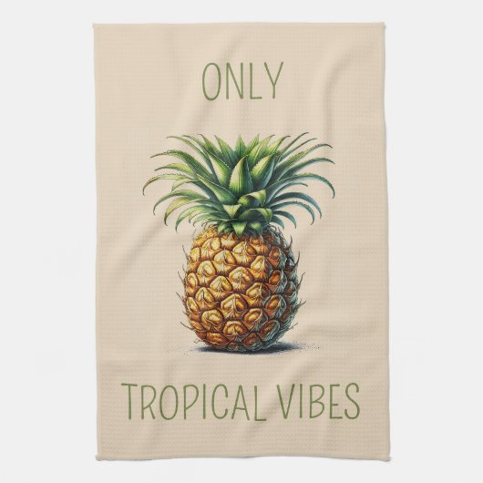 "Only Tropical Vibes" Ananas theedoek (Verticaal)