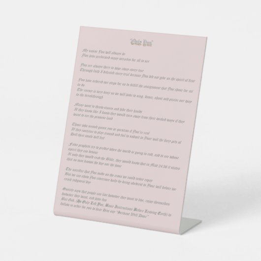 Only You Reclamebord Met Voetstuk (Voorkant)