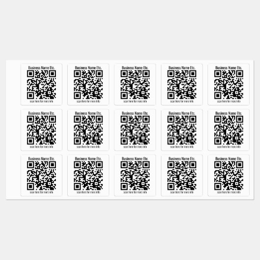 Onmiddellijk bewerkbare QR-code en bedrijfsnaam, e Labels (Vel)