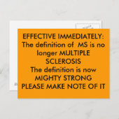 ONMIDDELLIJK DOELTREFFEND:De definitie van MS is . Briefkaart (Voorkant / Achterkant)