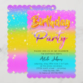 Onmiddellijk downloaden Gold Party Gold Pink Kaart (Voorkant / Achterkant)