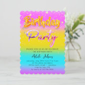 Onmiddellijk downloaden Gold Party Gold Pink Kaart (Staand voorkant)