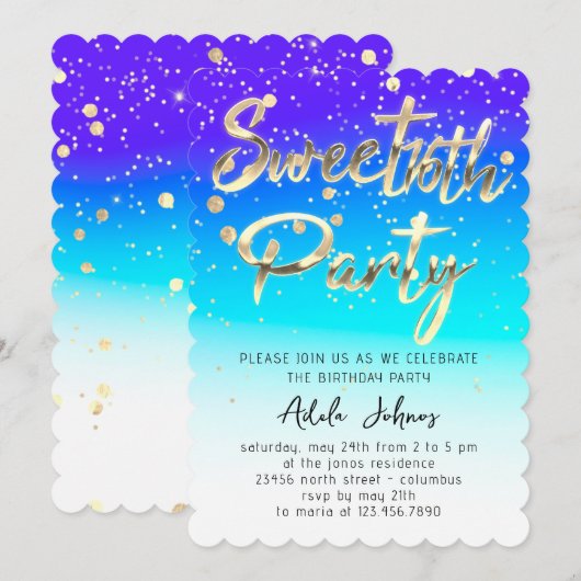 Onmiddellijk downloaden op feestdag Gold Oceanic Kaart (Voorkant / Achterkant)