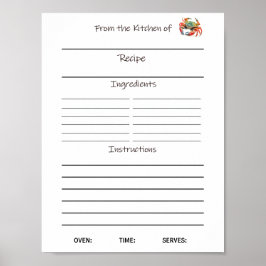Onmiddellijk downloaden Receptenblad of Poster