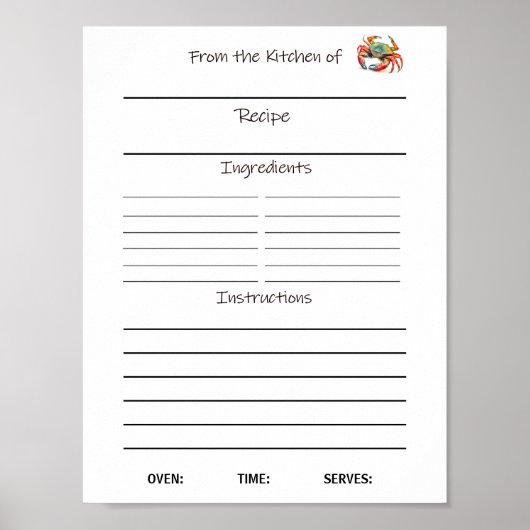Onmiddellijk downloaden Receptenblad of Poster (Voorkant)