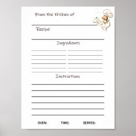 Onmiddellijk downloaden Receptenblad of Poster
