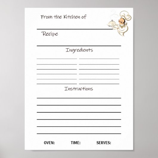 Onmiddellijk downloaden Receptenblad of Poster (Voorkant)